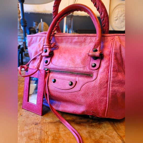 Balenciaga City Pink Leather Handbag - Picture 1 of 5